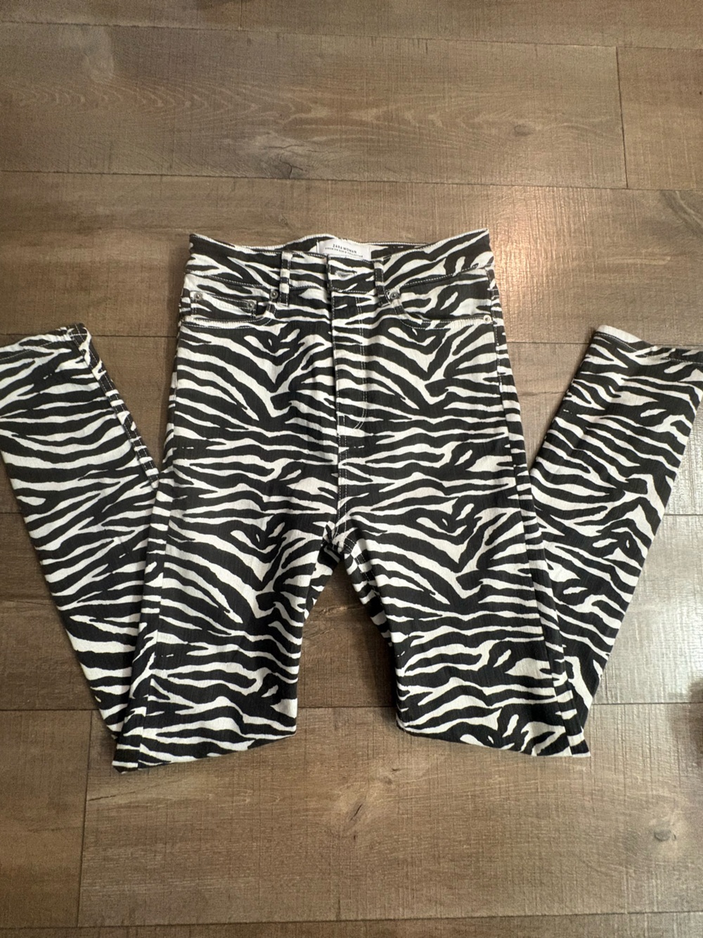 Zara High-Rise Zebra-Print Skinny Jeans - Black & White
